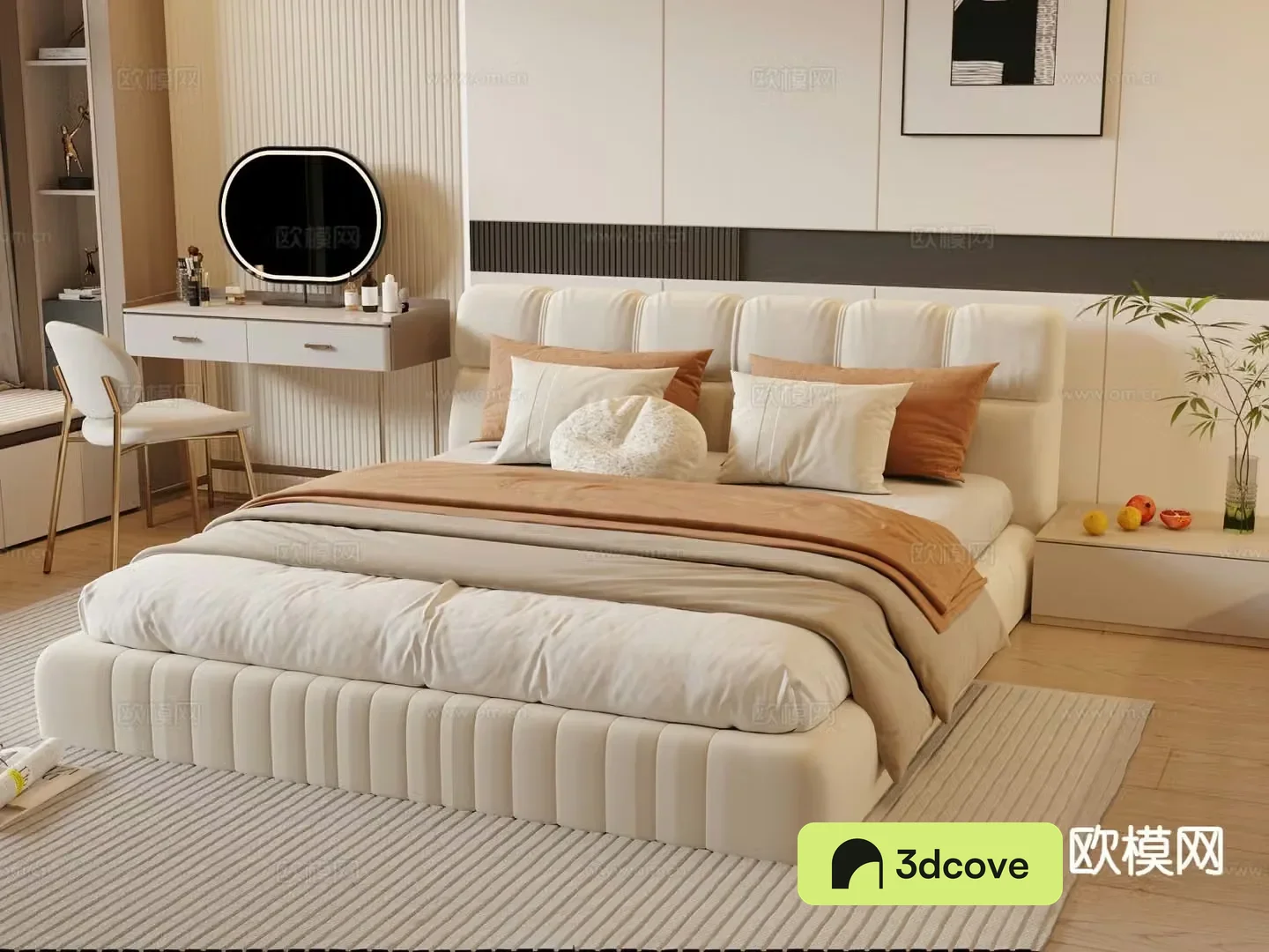 Cream style double bed