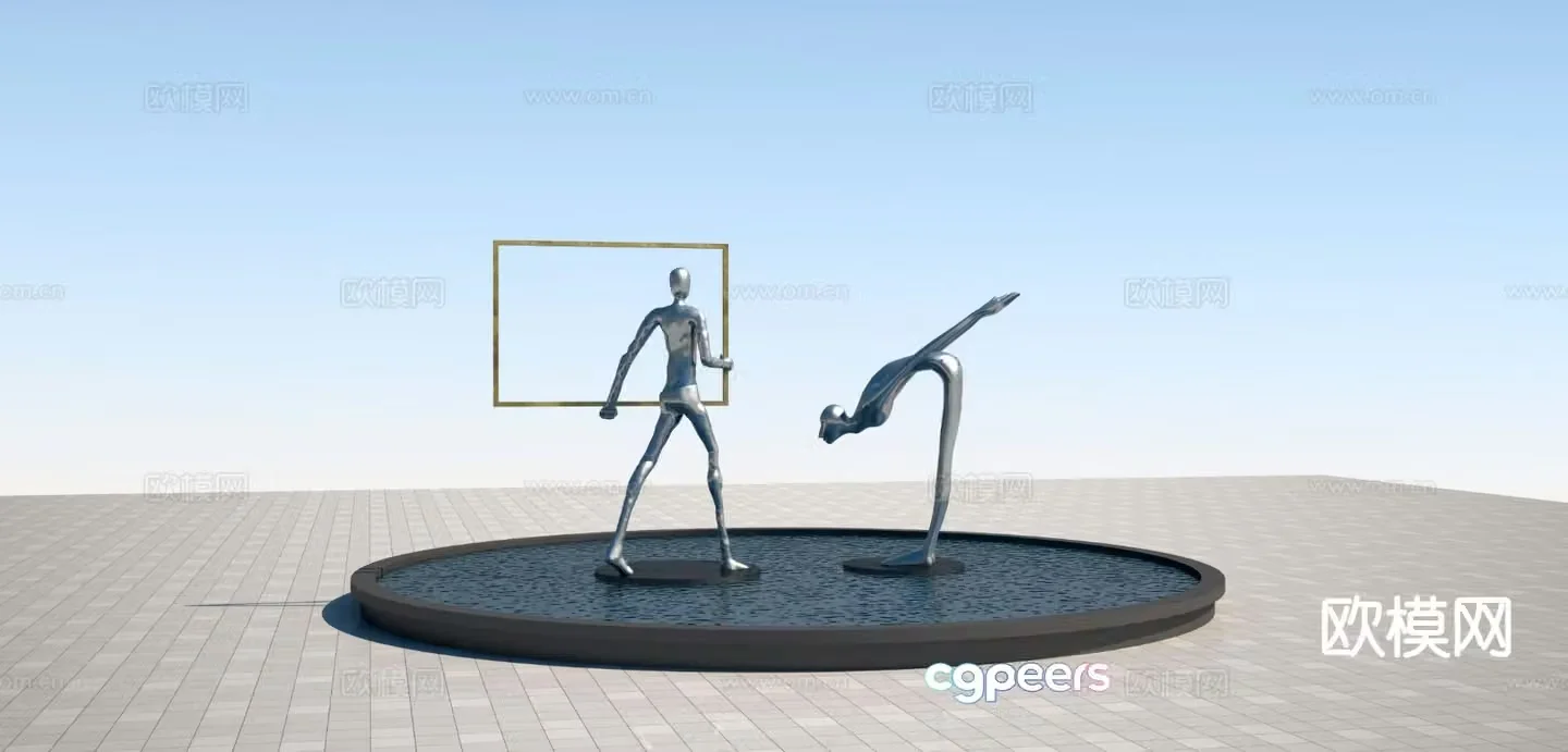 Modern Giacometti sculpture 3d model