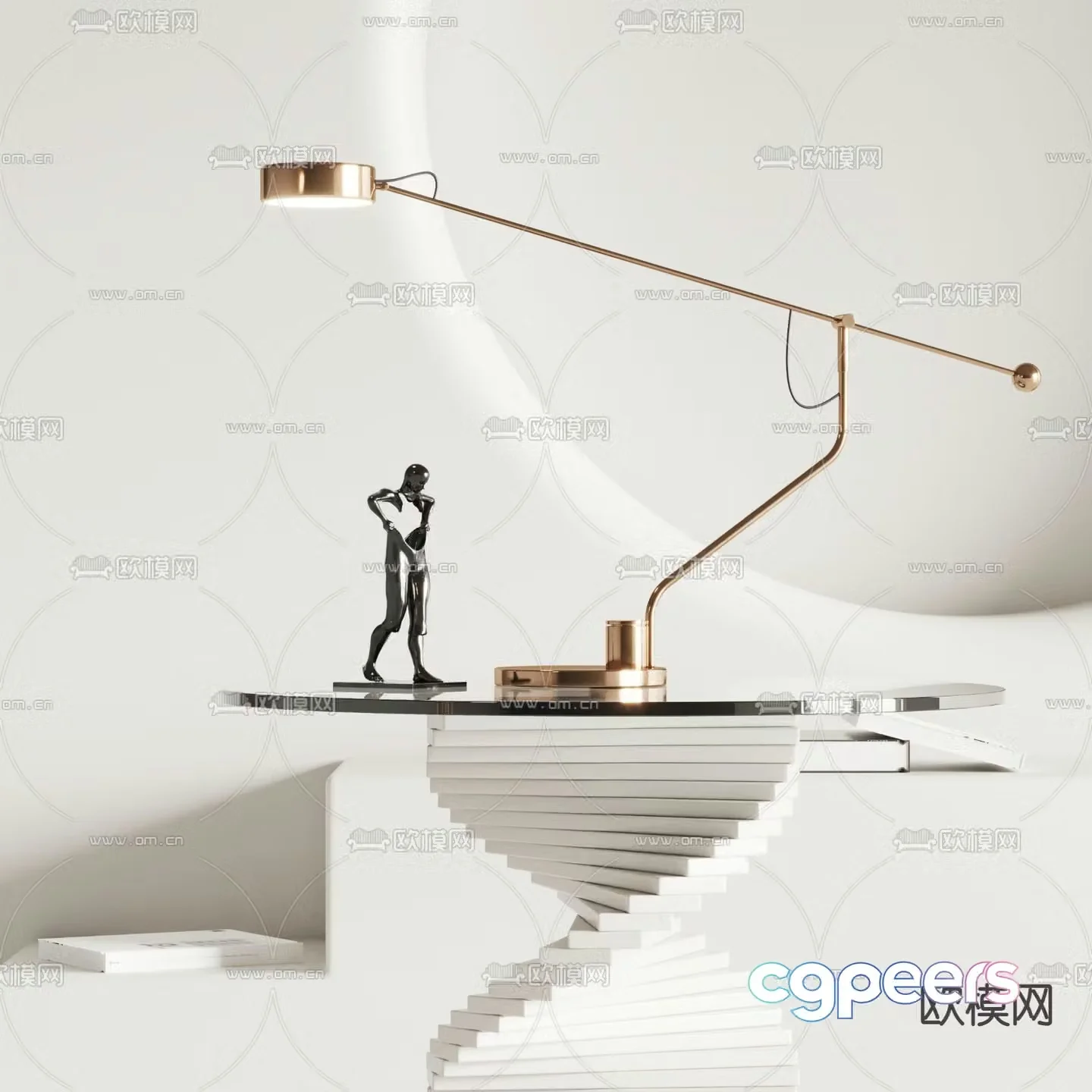 Oluce metal desk lamp reading desk lamp 3d model