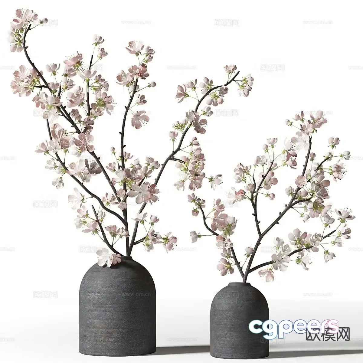 New Chinese style plum blossom vase floral 3d model