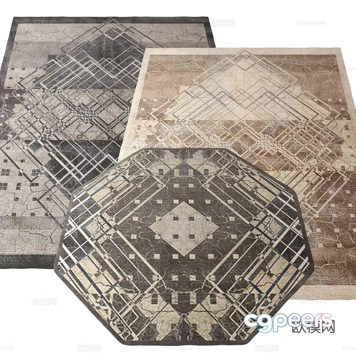 American retro fabric carpet 3d model