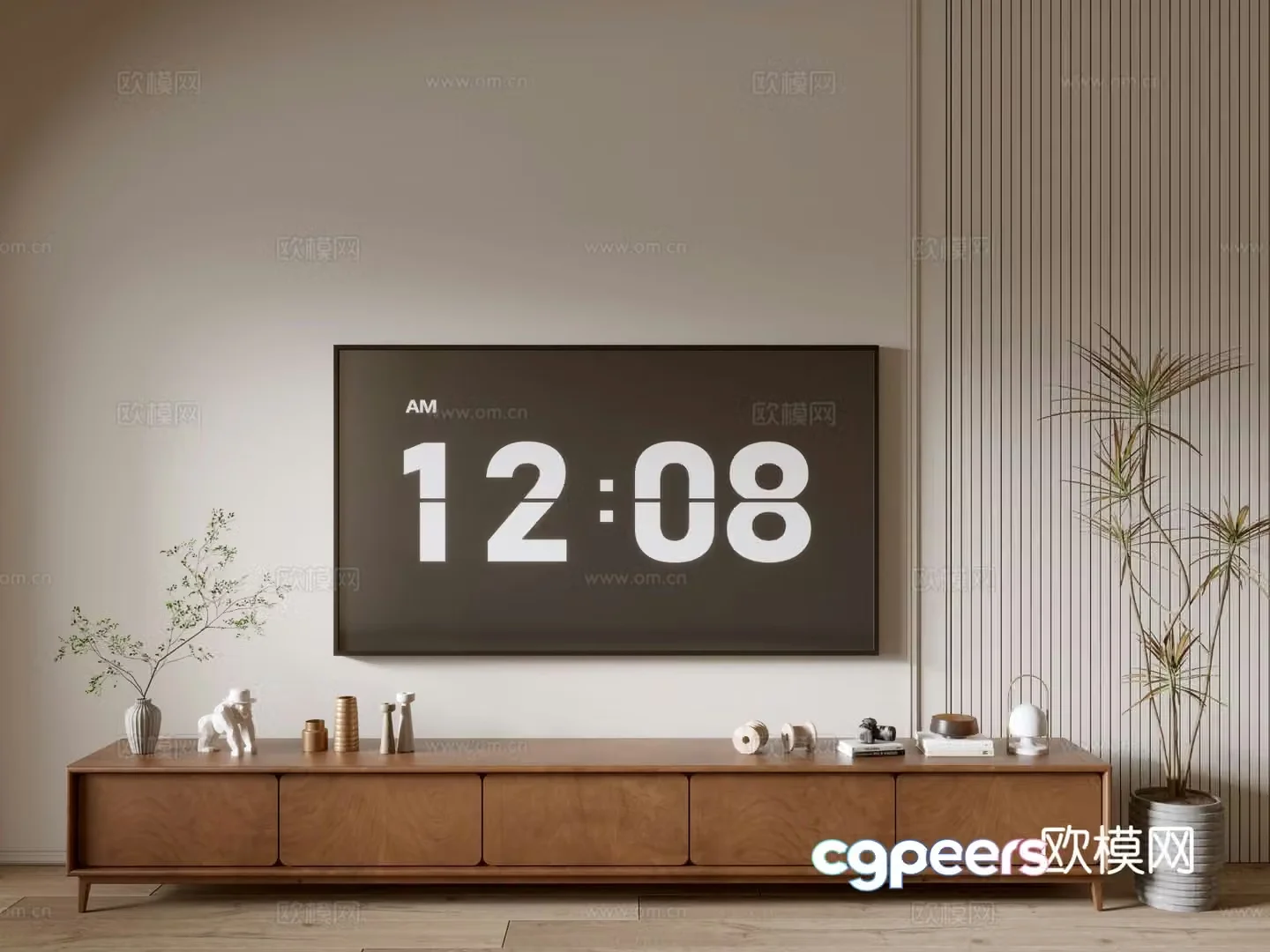 Original wood grain TV cabinet 3D model