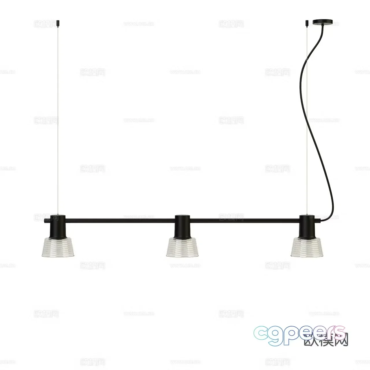 Zero Minimalist Chandelier Decorative Chandelier Multi-head Chandelier Long Strip Chandelier Restaurant Chandelier 3D Model