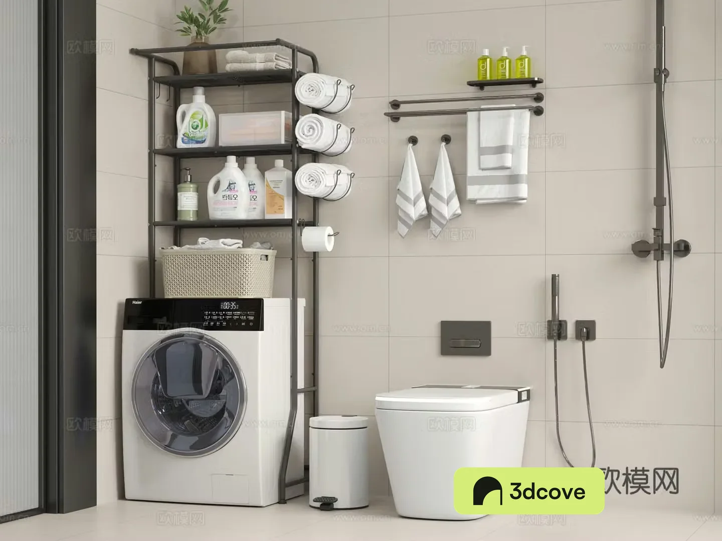 Modern balcony cabinet washing machine cabinet