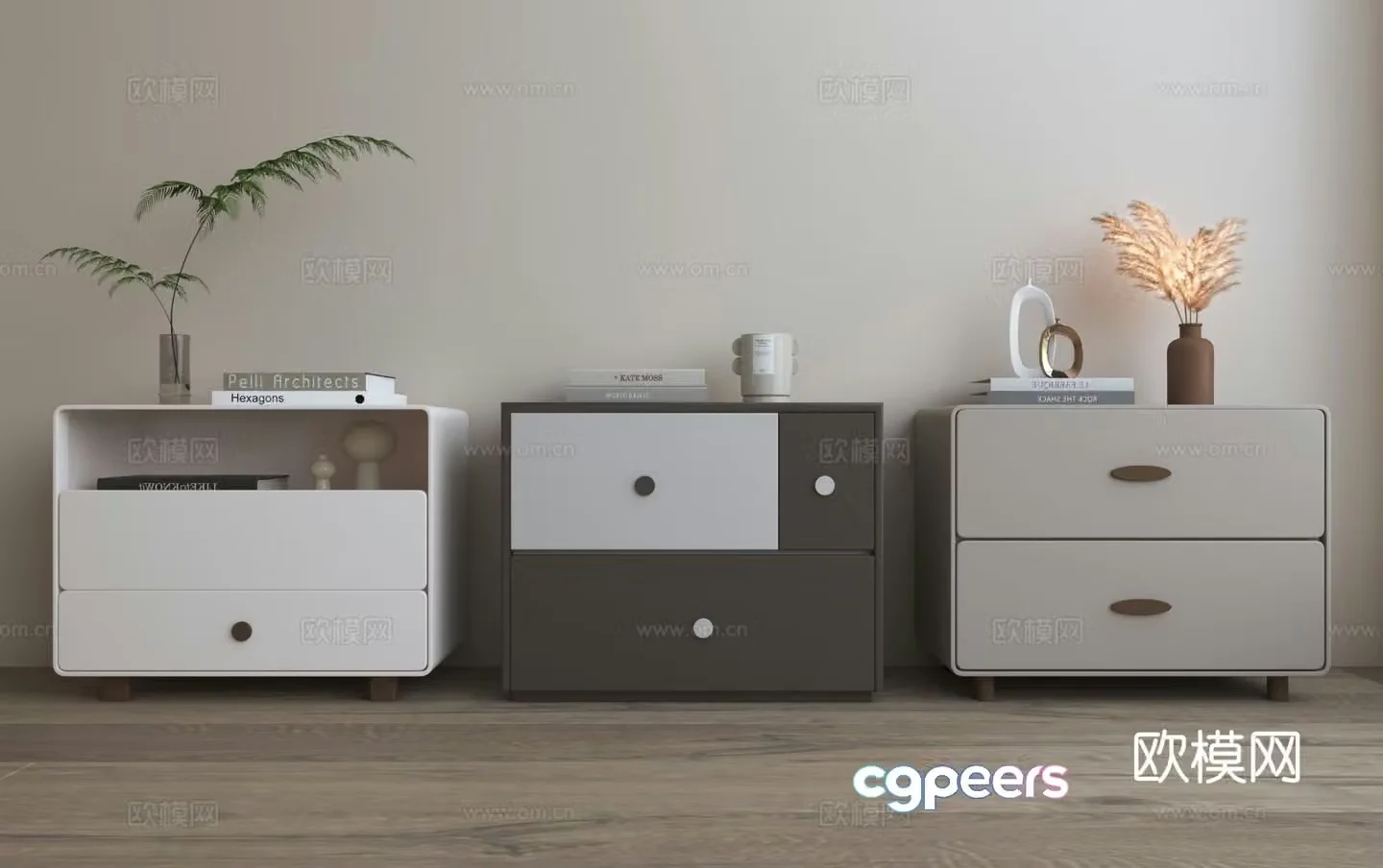 Modern minimalist bedside table 3d model