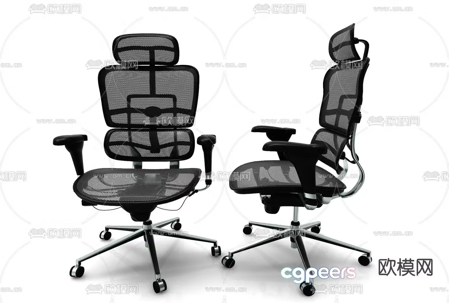 Modern single chair office chair training chair 3d model
