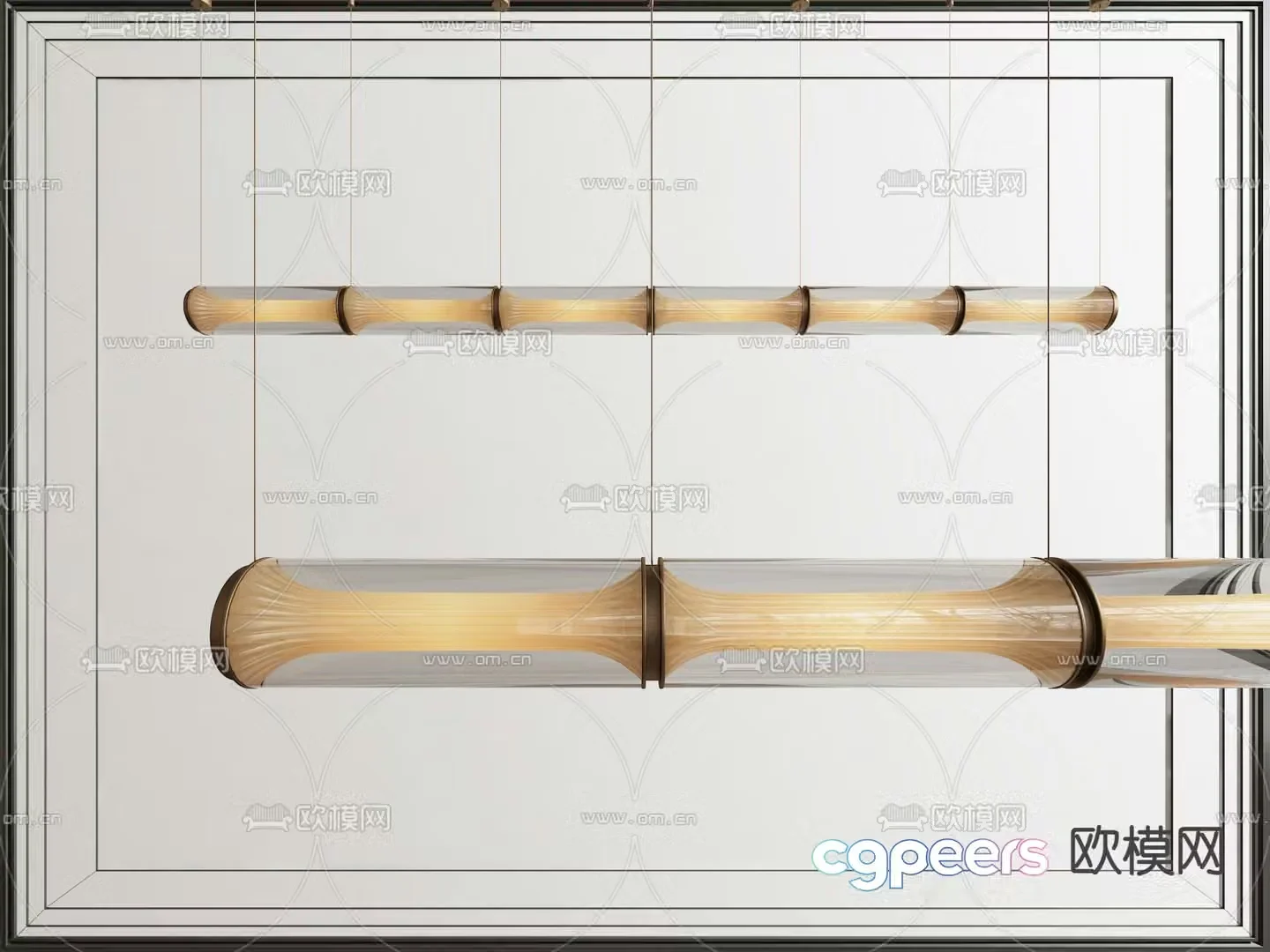 Long chandelier Bar chandelier 3d model