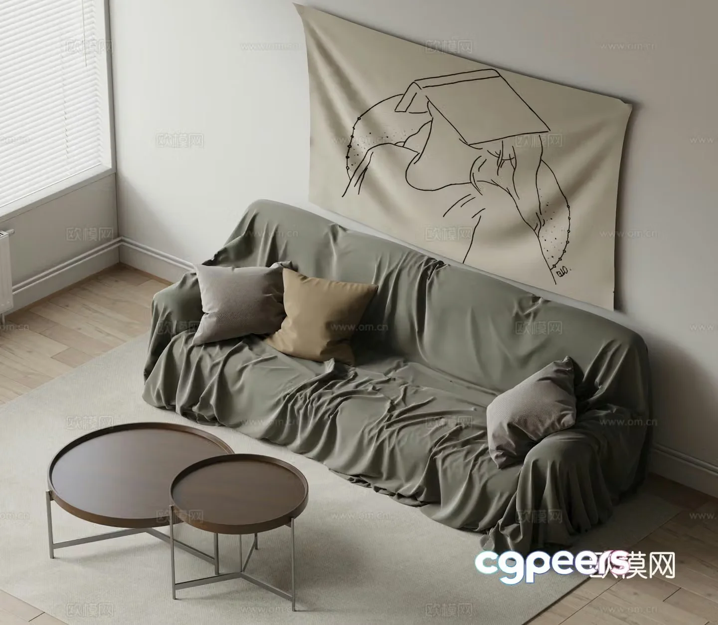 willisau modern multi-seater sofa 3d model