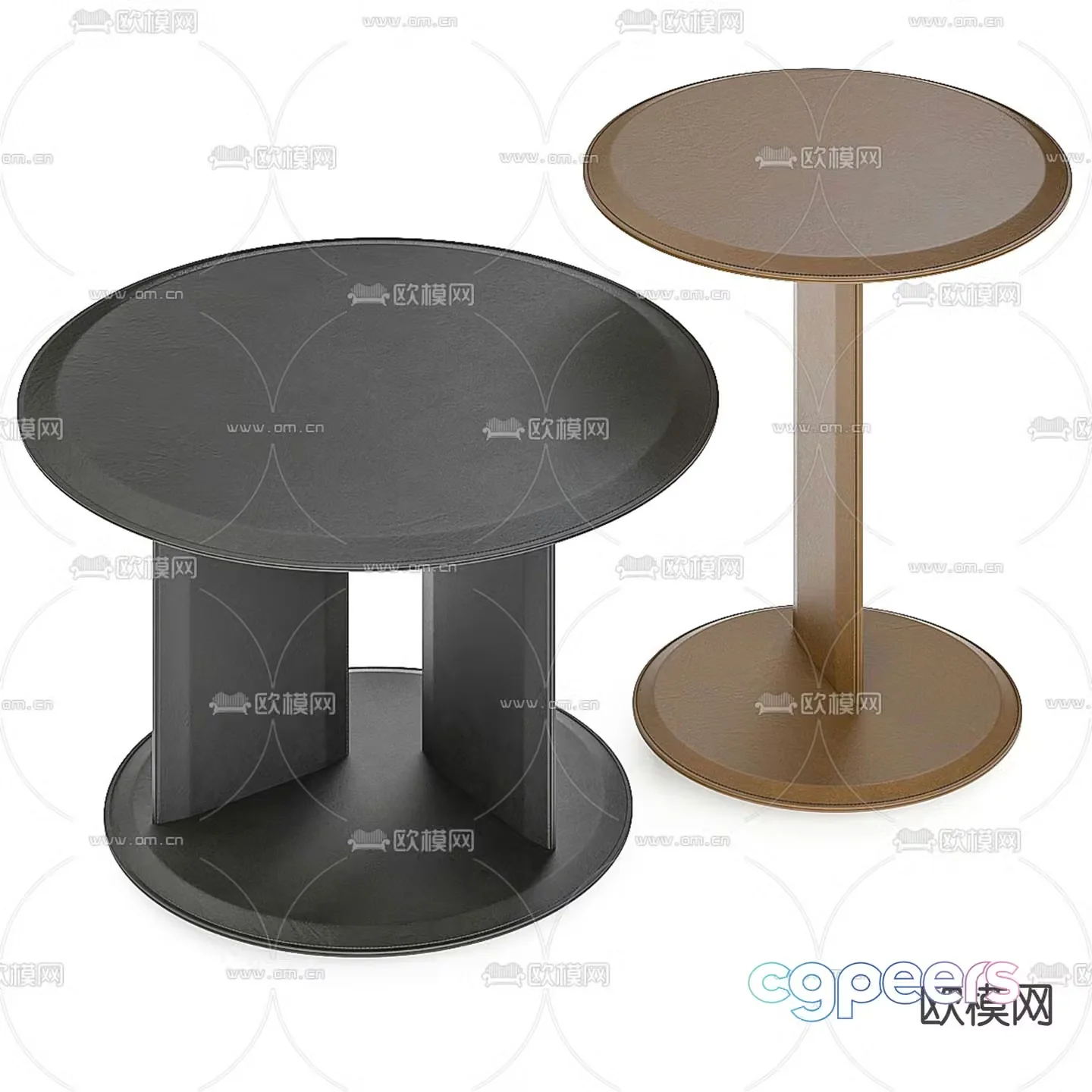 Mush round table table table 3d model