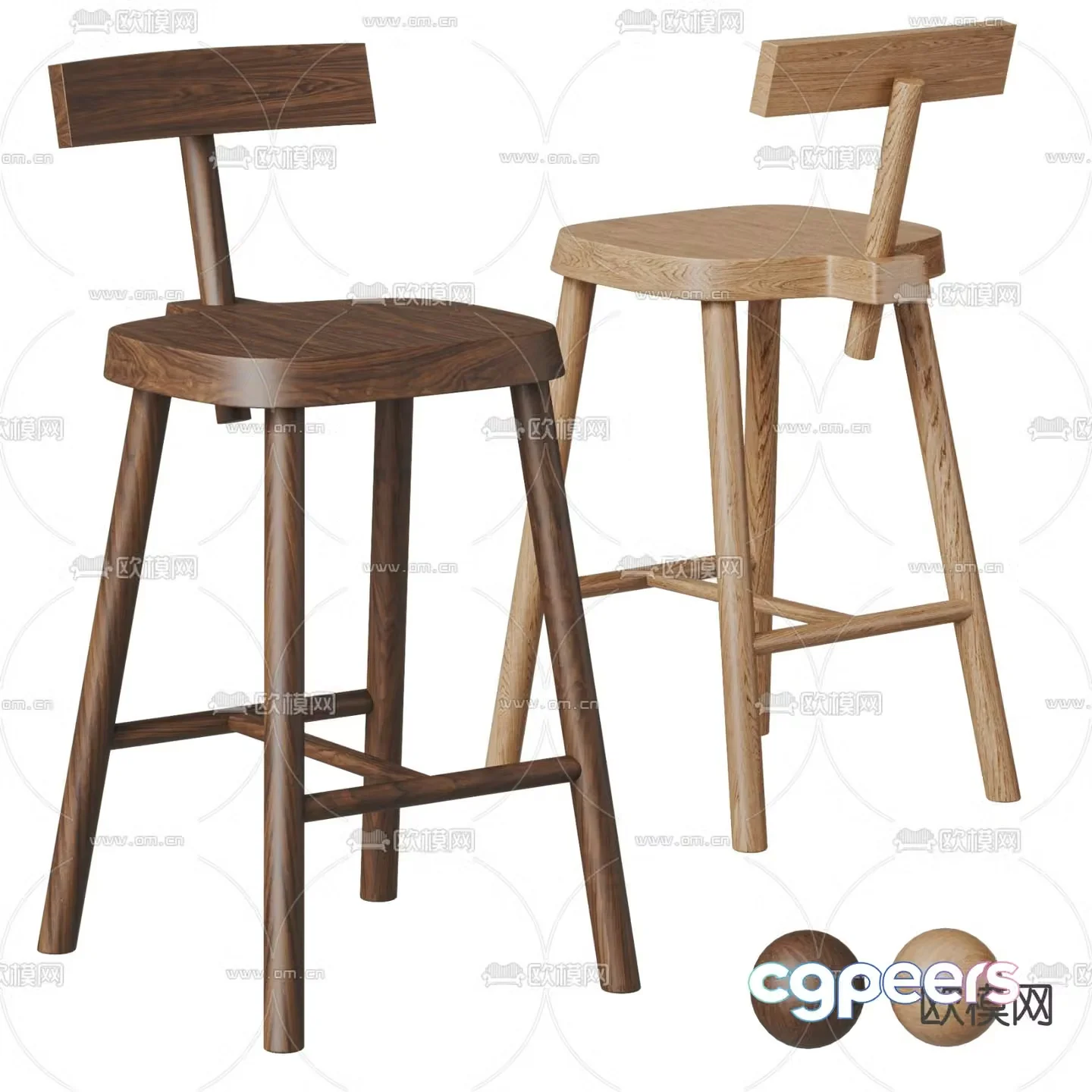 Wabi Sabi bar stool bar stool high stool 3d model