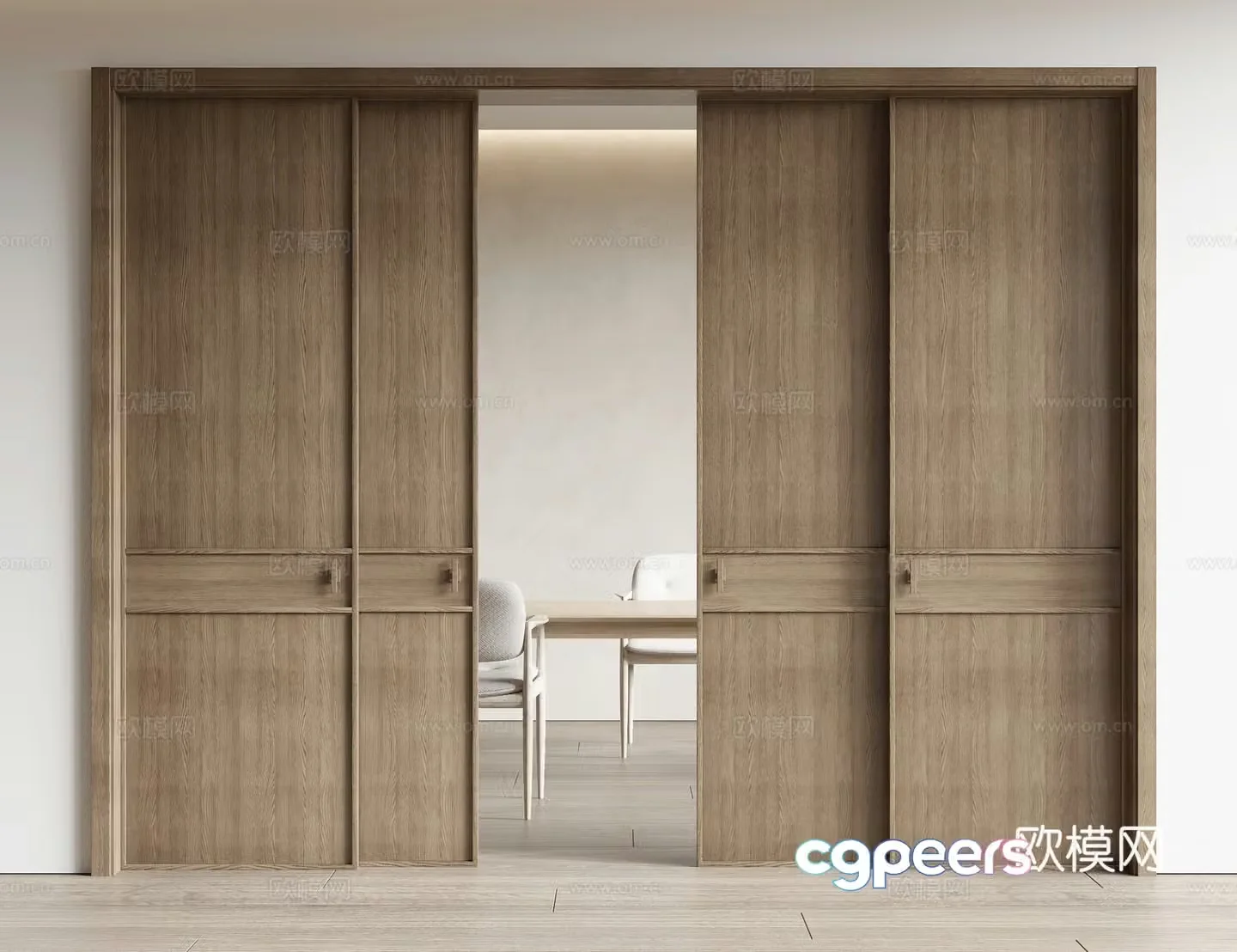 Wabi-sabi sliding door 3D model