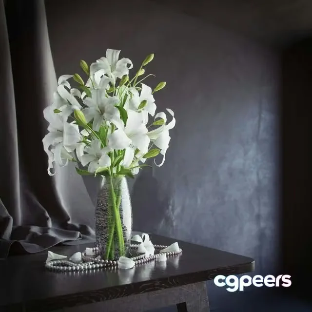 3ds Max Free – Bouquet of Lilies