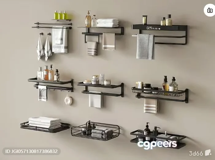 Metal Bathroom Shelves 3D Model – 15600 – VRAY Render