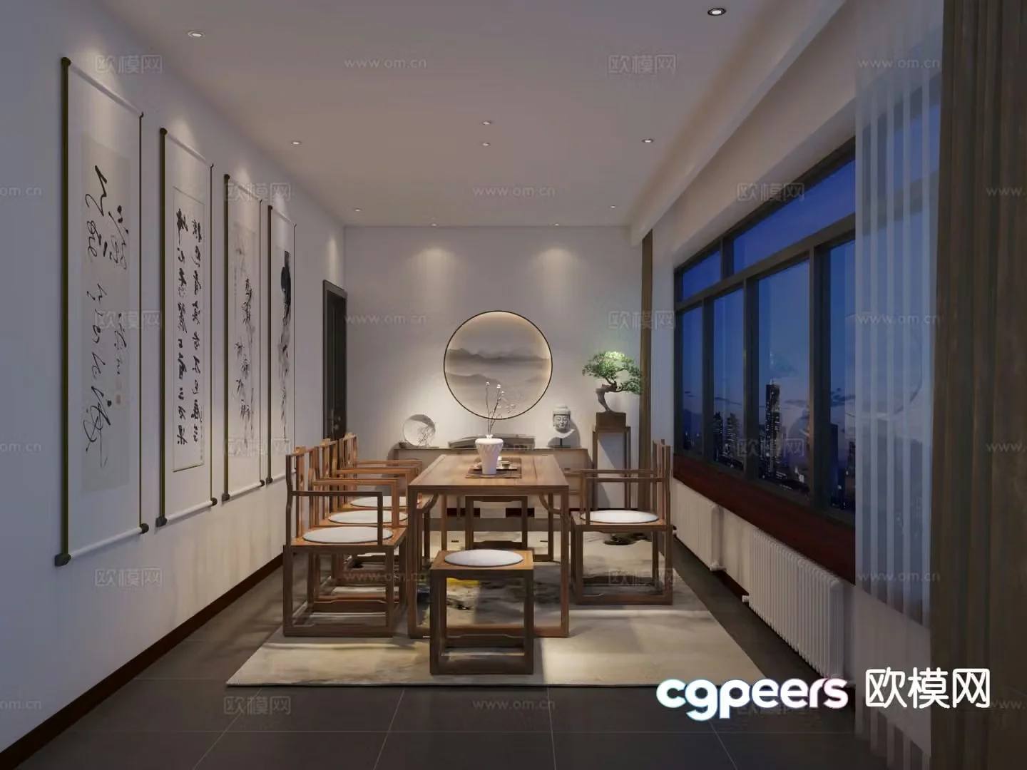New Chinese tea room 3d model