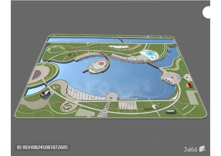 Aerial Park Map 3D Model – 5419 – VRAY Render