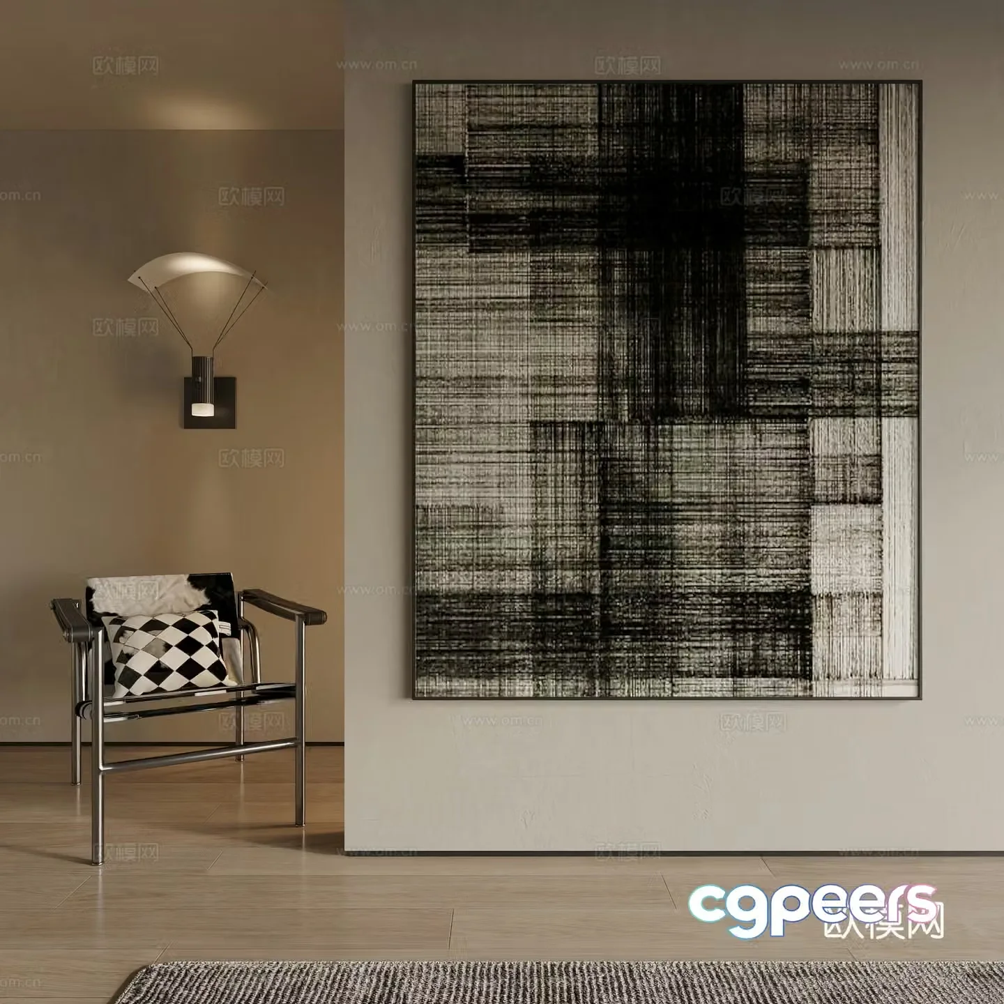 Modern decorative painting 3d model