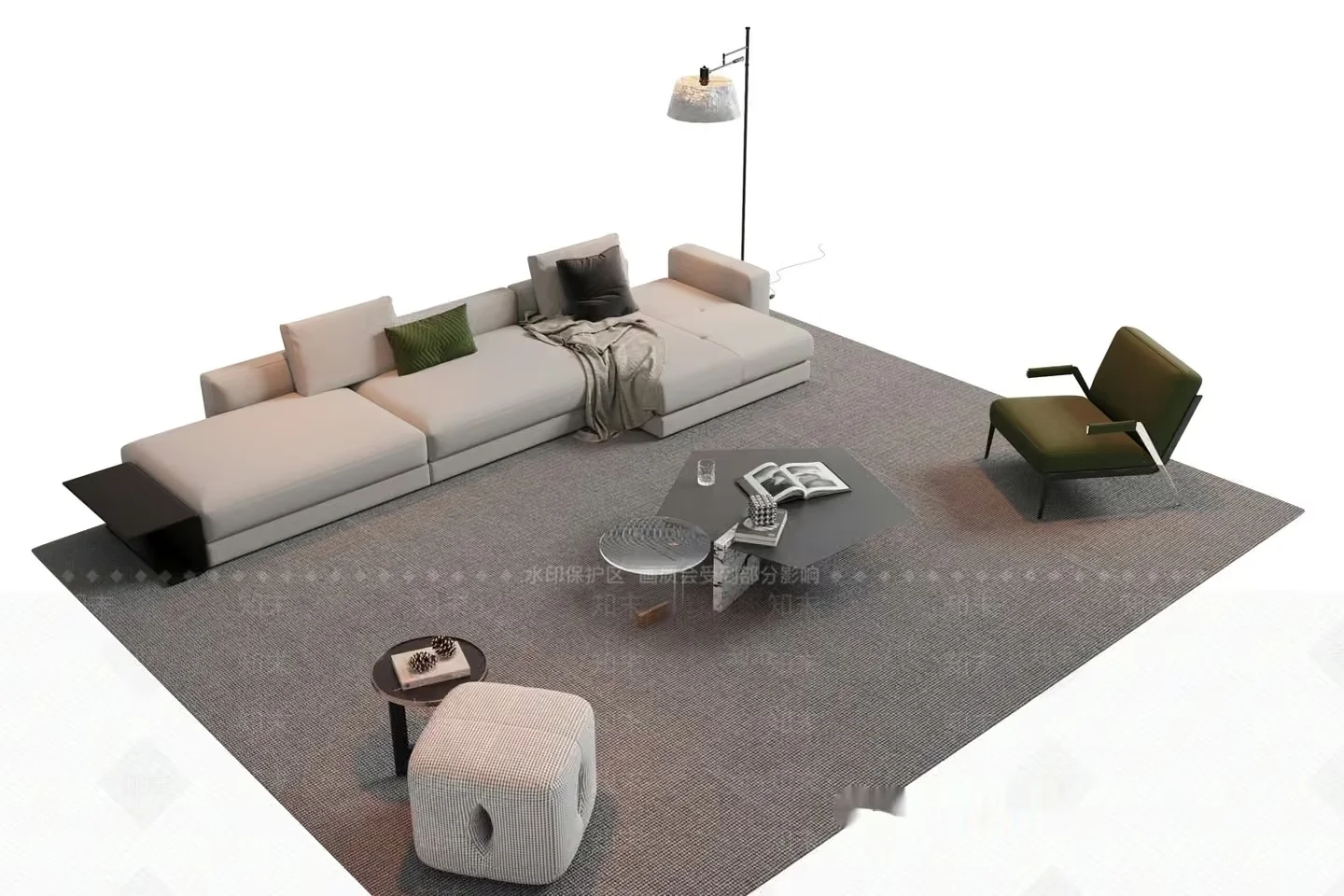 Modern Living Room 3D Model – 6120 – VRAY Render
