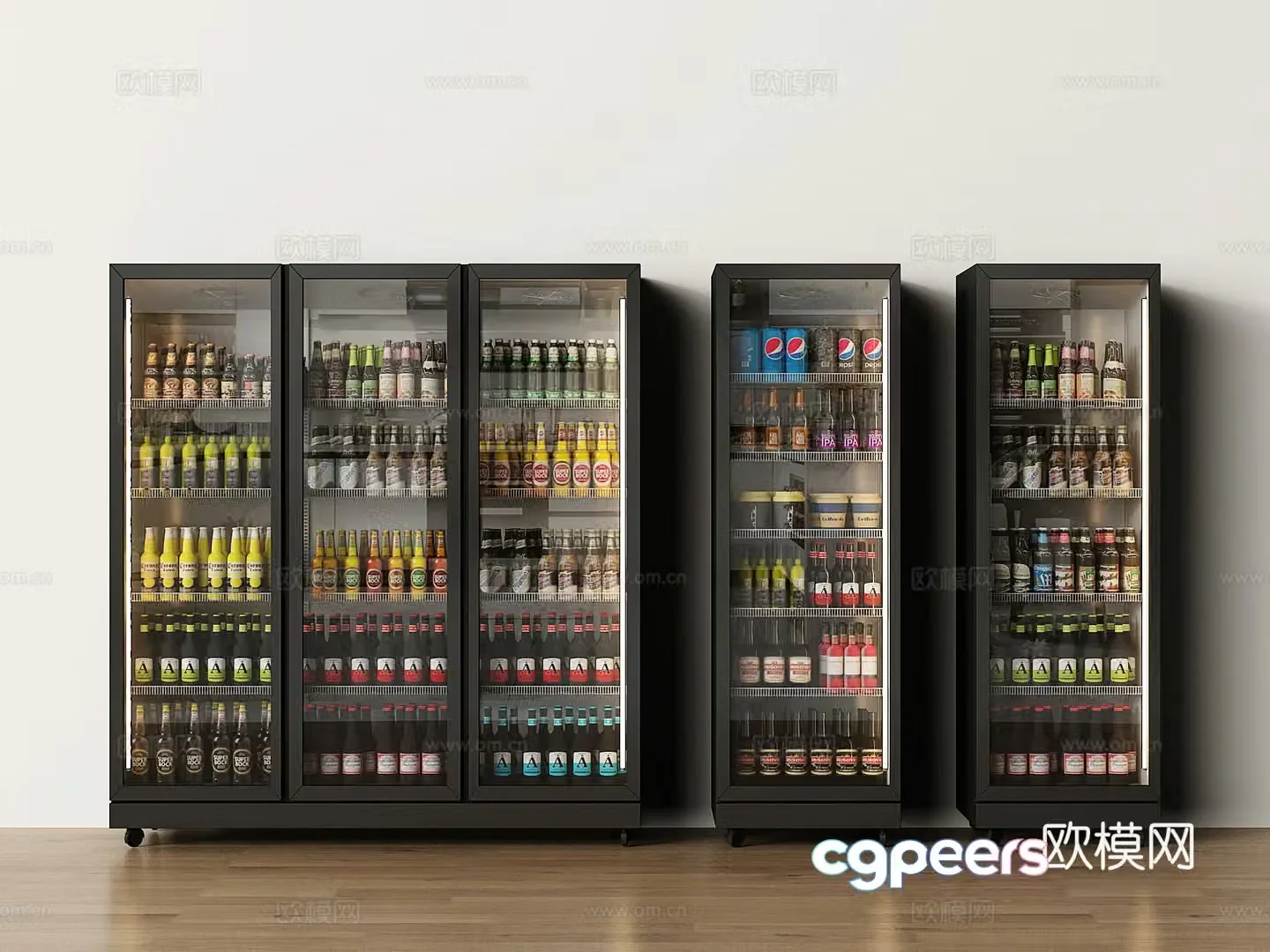 Modern freezer refrigerator 3d model