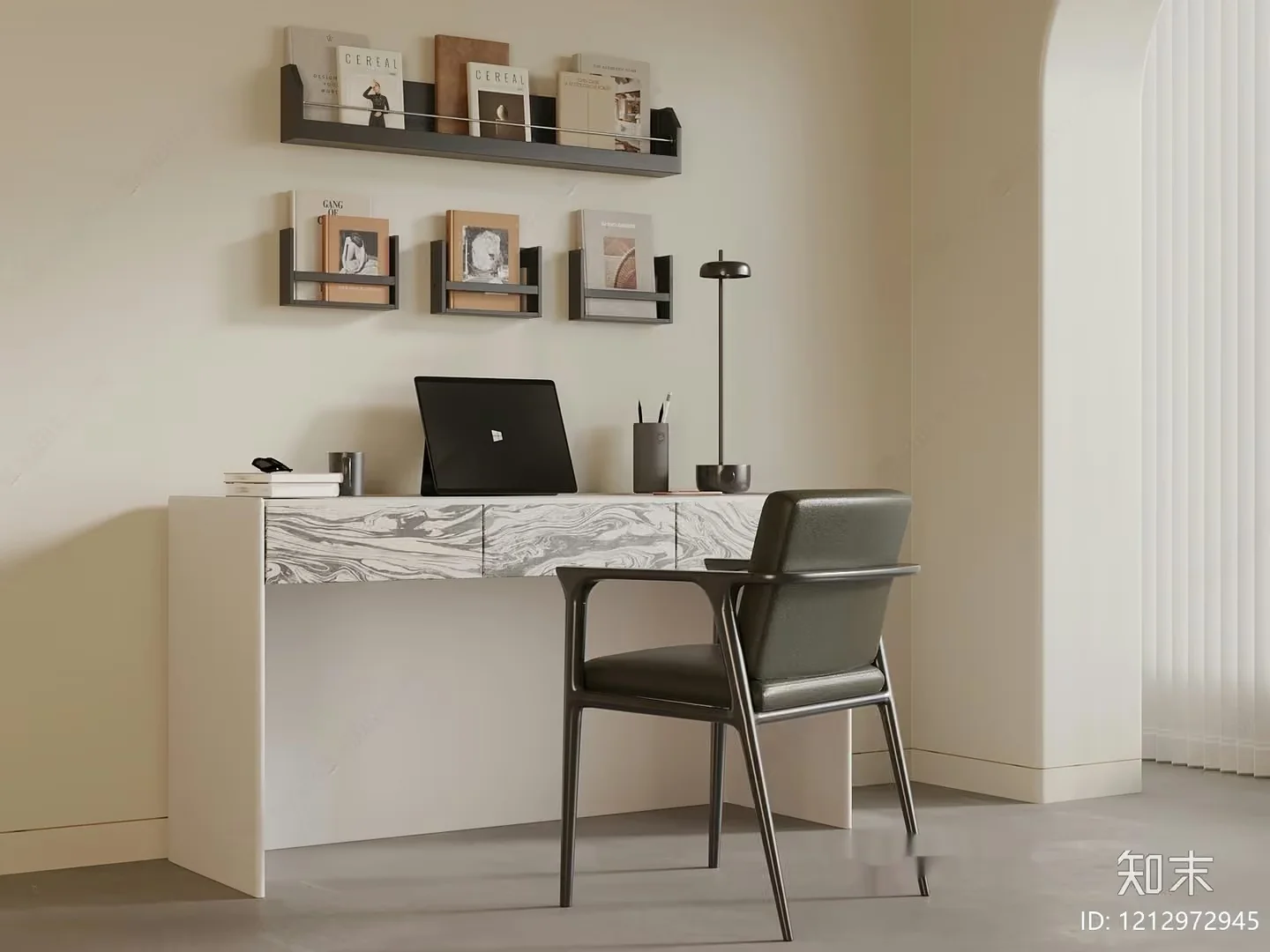 Modern Home Office 3D Model – 7580 – VRAY Render