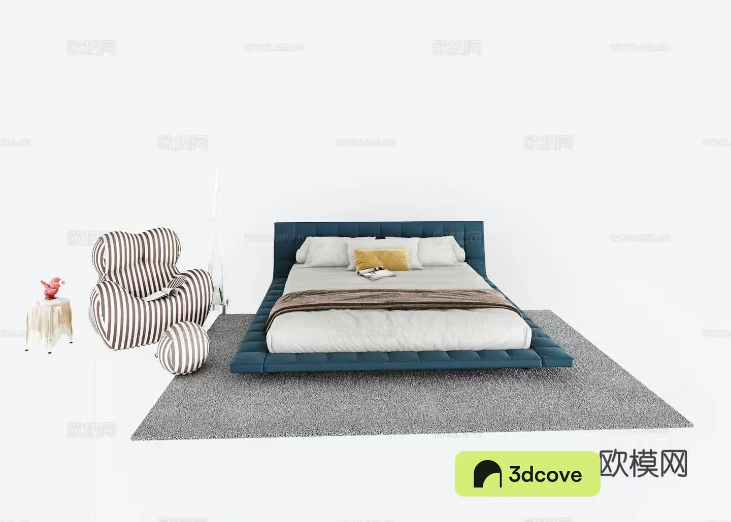 Modern suspended double bed leisure sofa