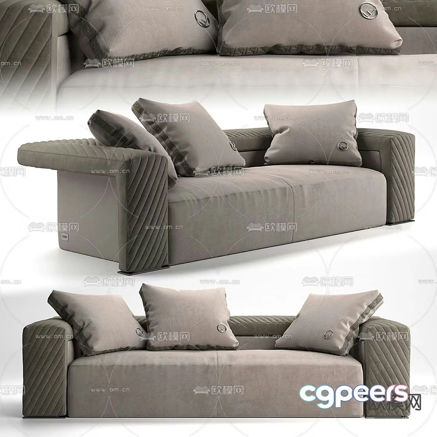 Fendi modern loveseat 3d model