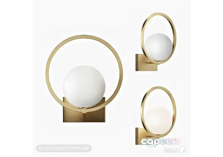 Gold Light Fixtures 3D Model – 1015 – VRAY Render