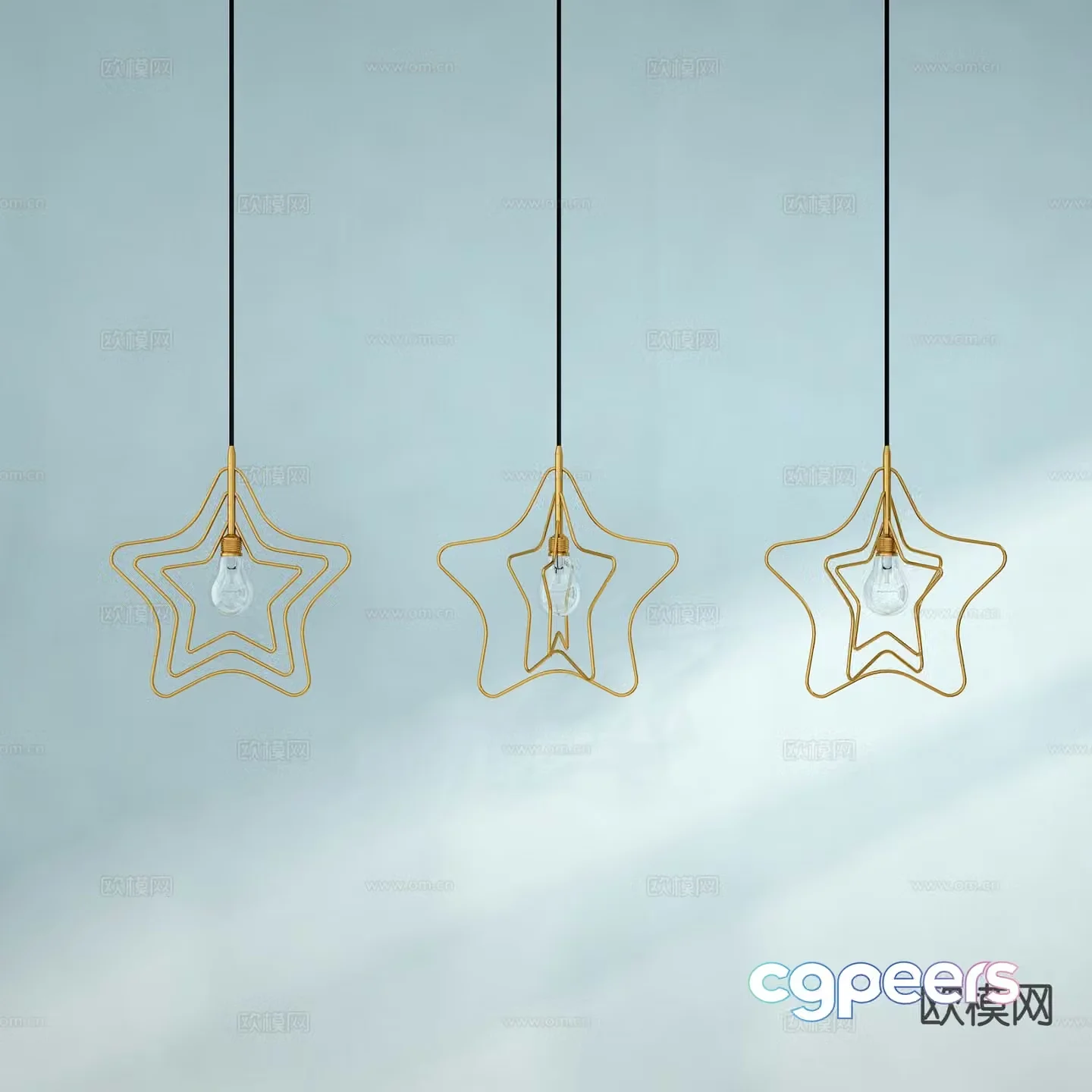 Modern chandelier star chandelier 3d model