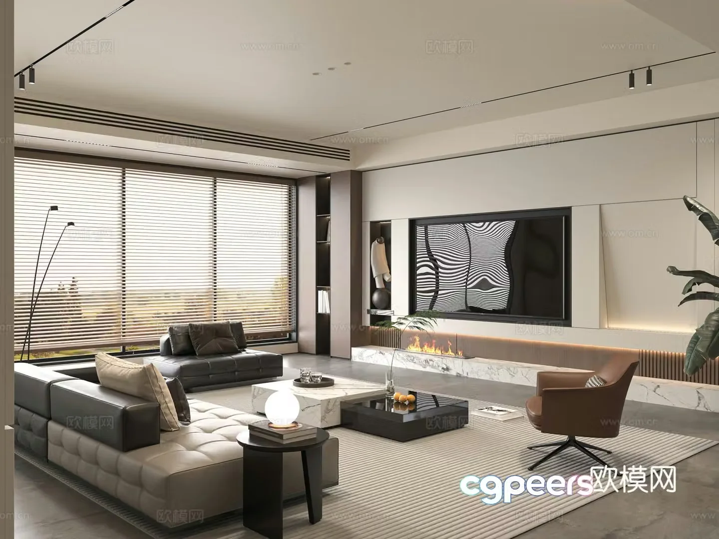 Minotti modern Italian living room 3d model