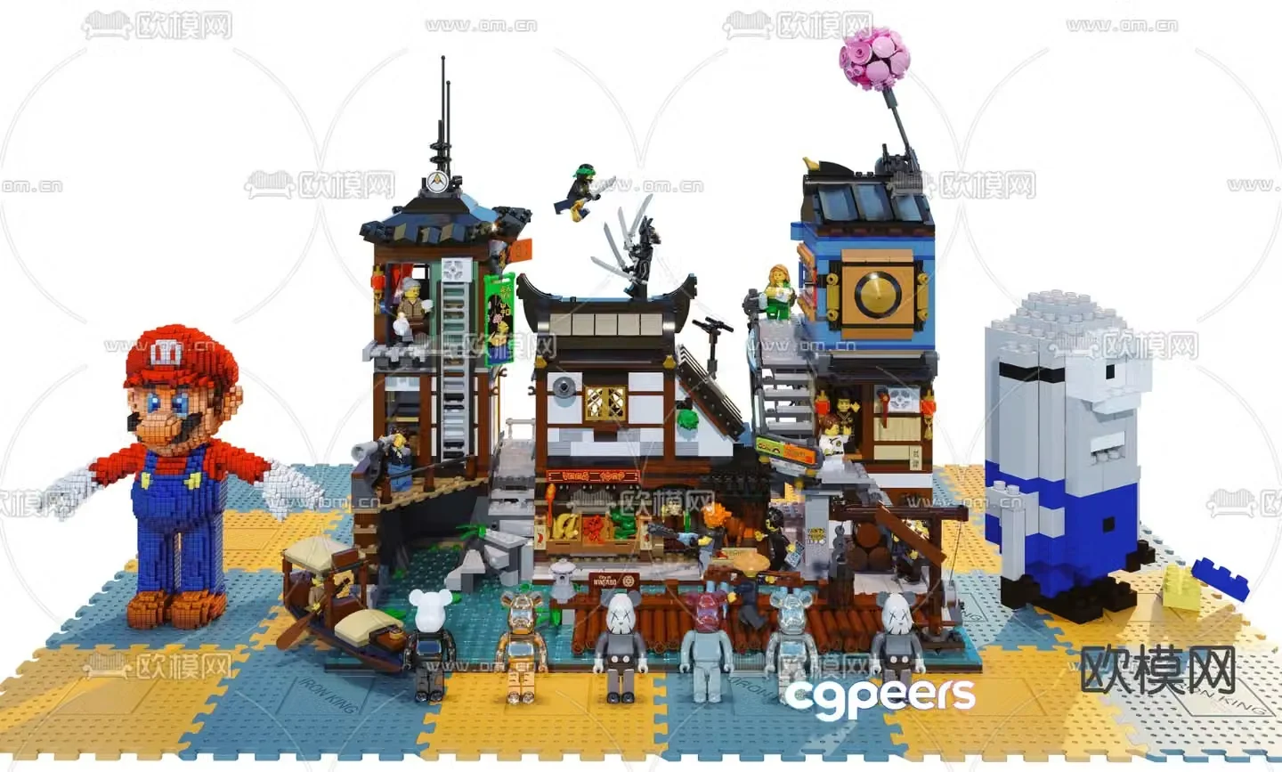 Modern lego building toy 3d model