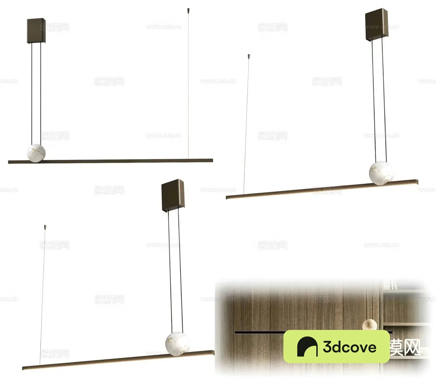 Modern minimalist chandelier long chandelier