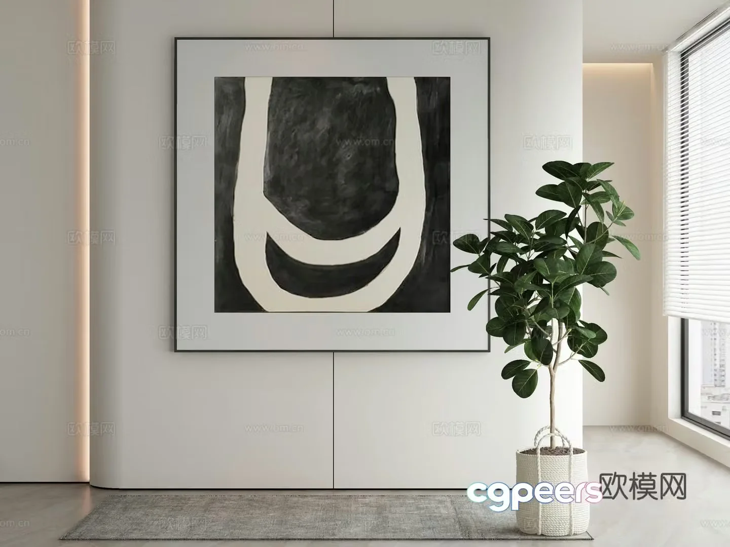 Modern Wasabi Hanging Painting 3D Model