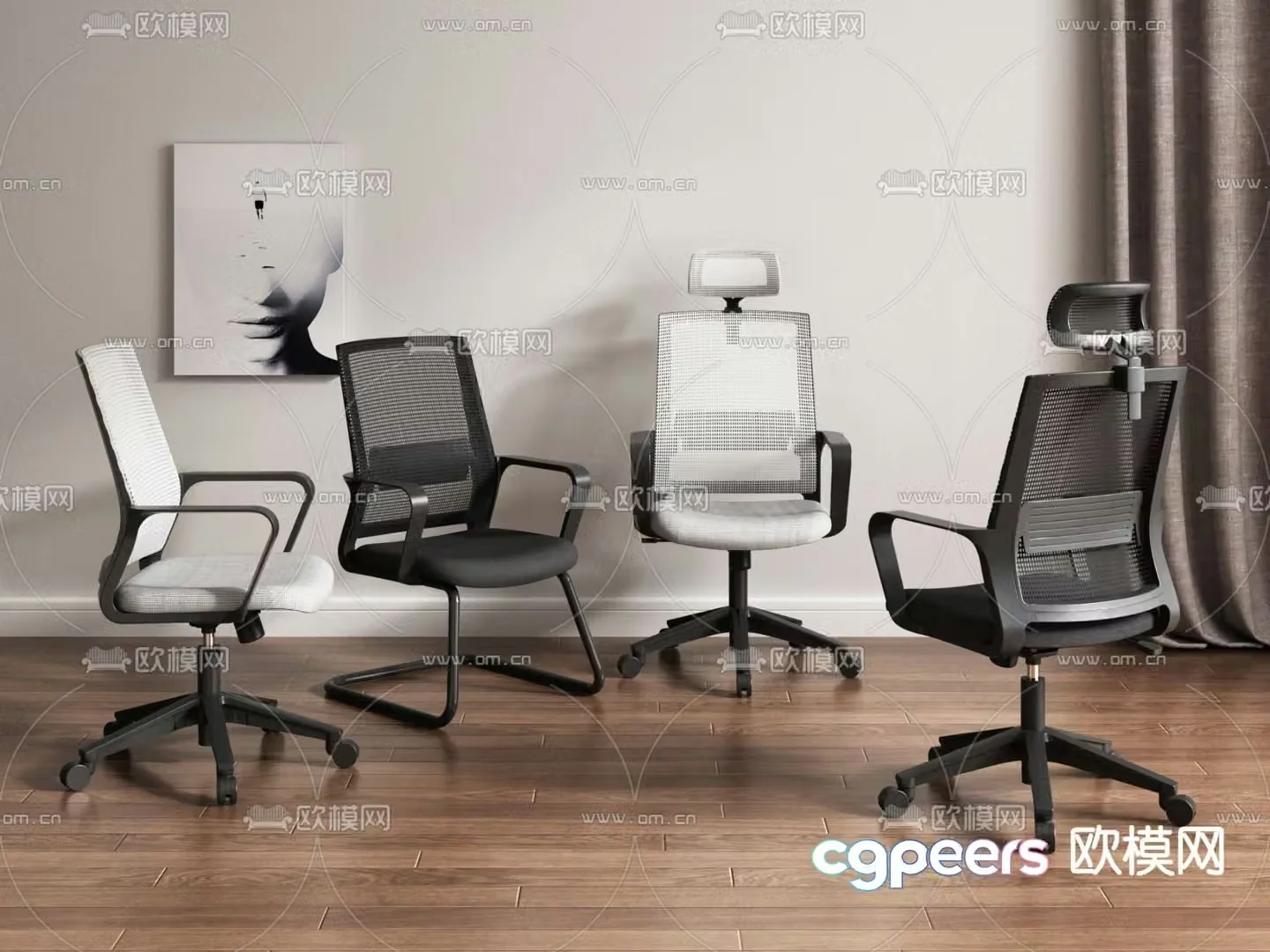 Office chair staff chair shift chair 3d model
