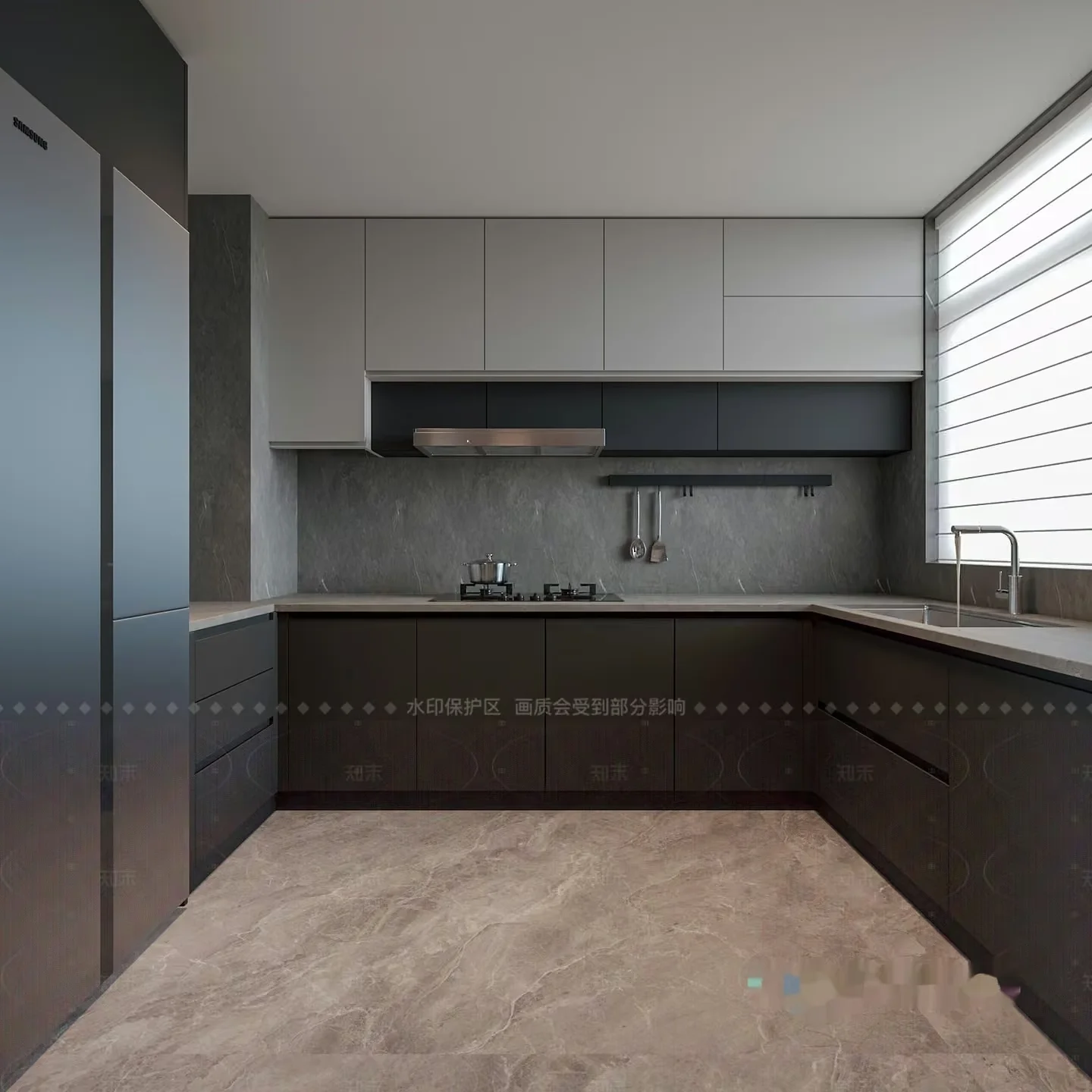 A Modern Kitchen 3D Model – 6711 – VRAY Render