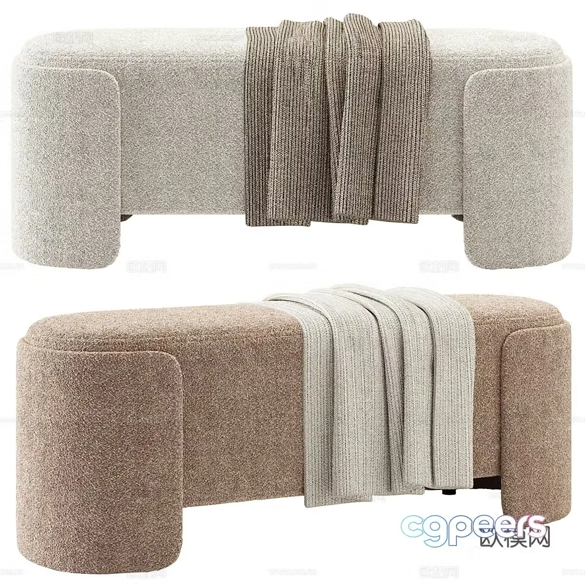 New Chinese bench Sofa stool stool 3d model