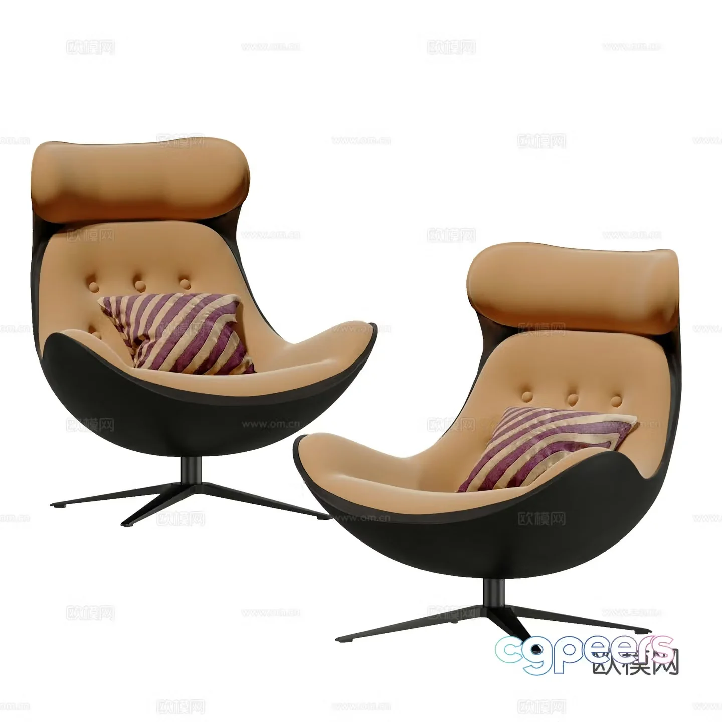 Modern casual lounge chair 3d model