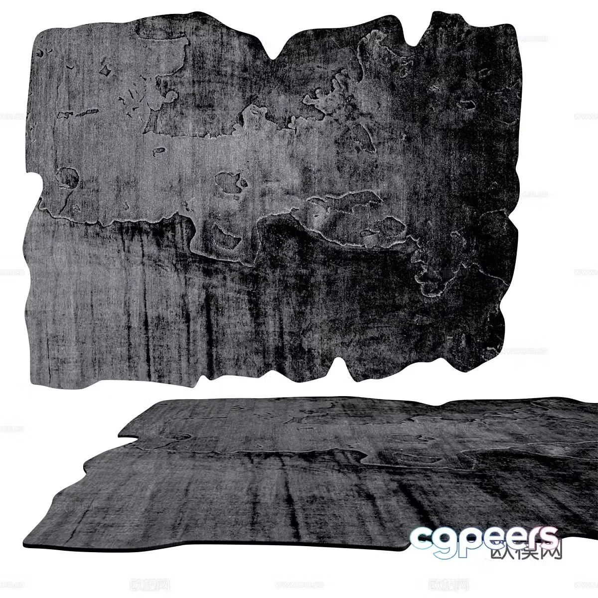 Modern minimalist carpet abstract carpet black carpet 3d model