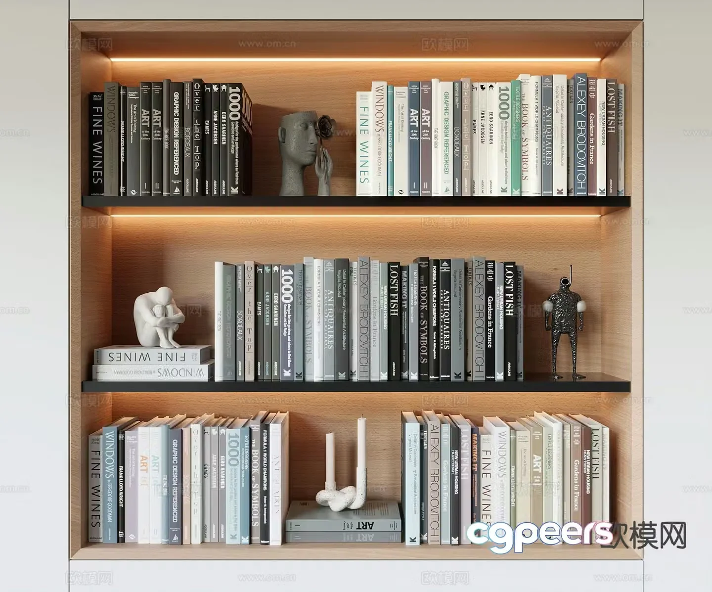 books books english books books pile 3d model