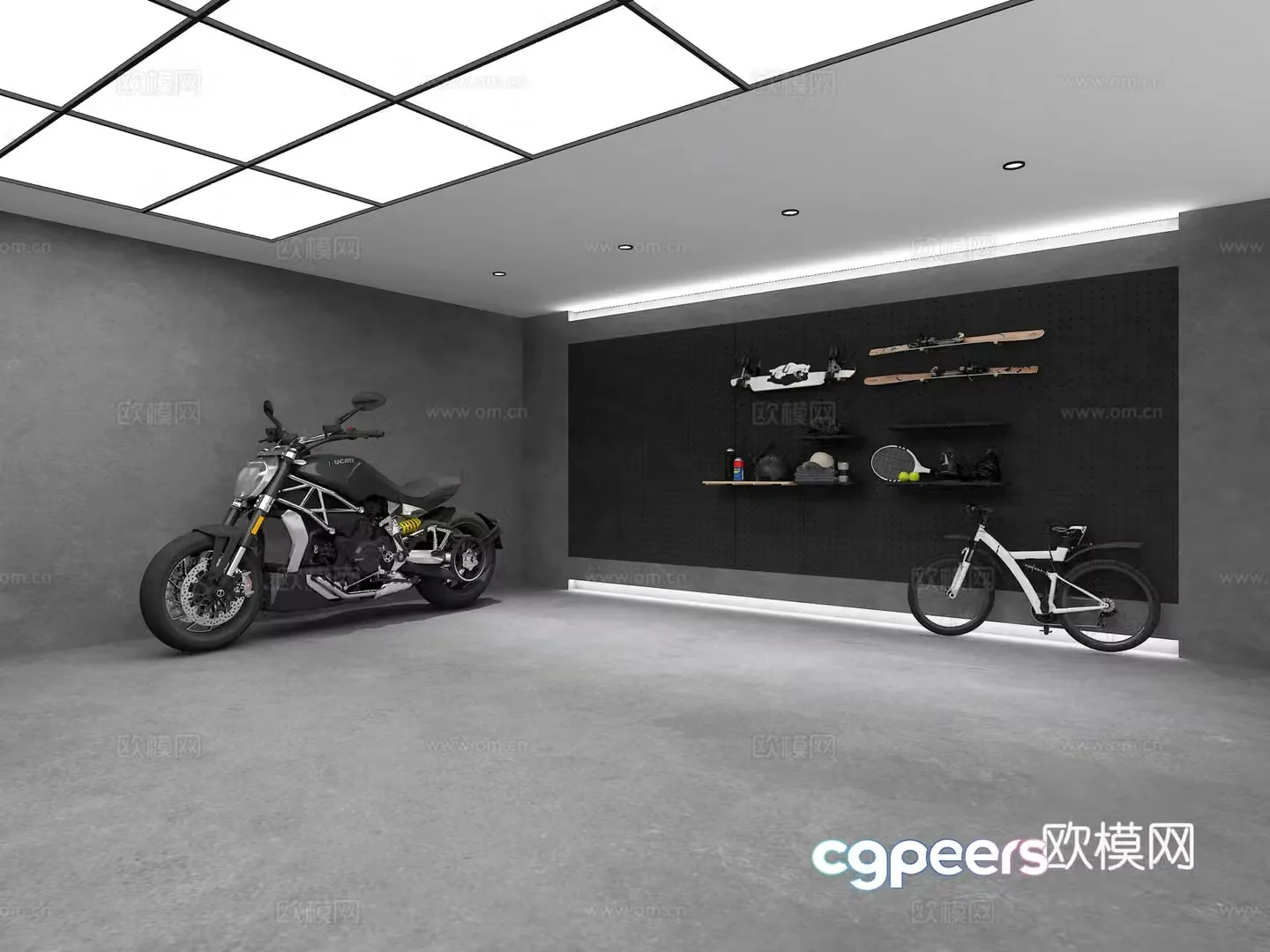 Modern garage 3d model