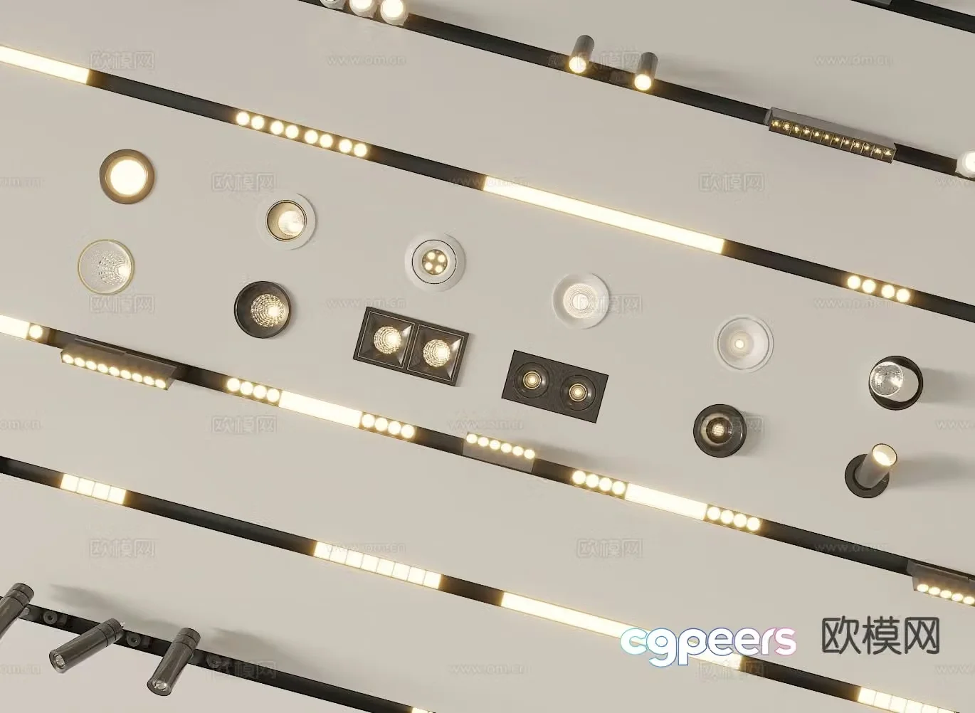 Magnetic light downlight spotlight track light 3d model