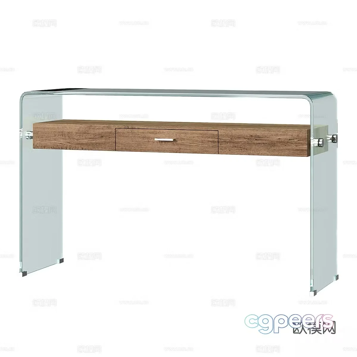 Modern glass desk 3d model