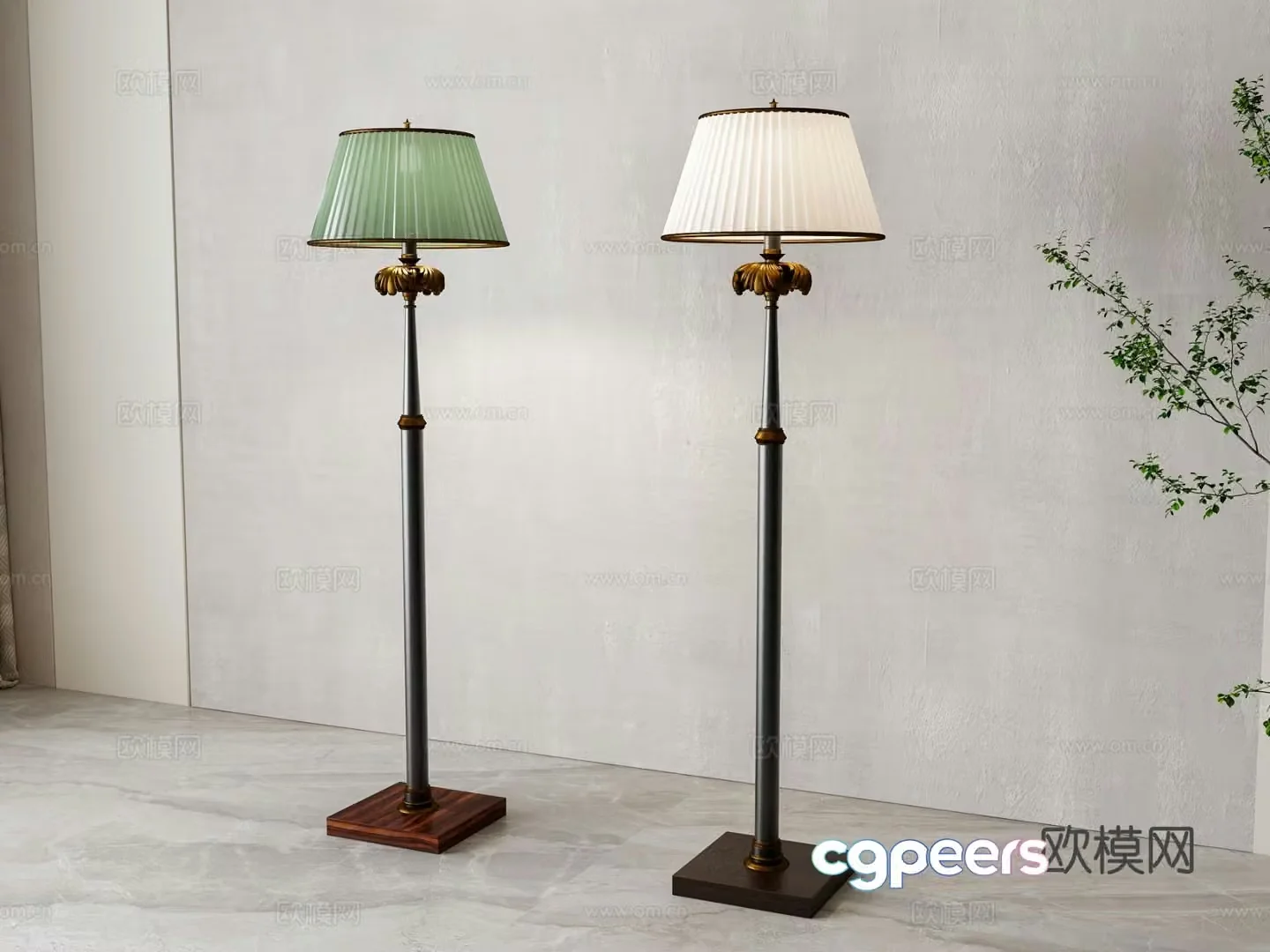 American floor lamp 3d model
