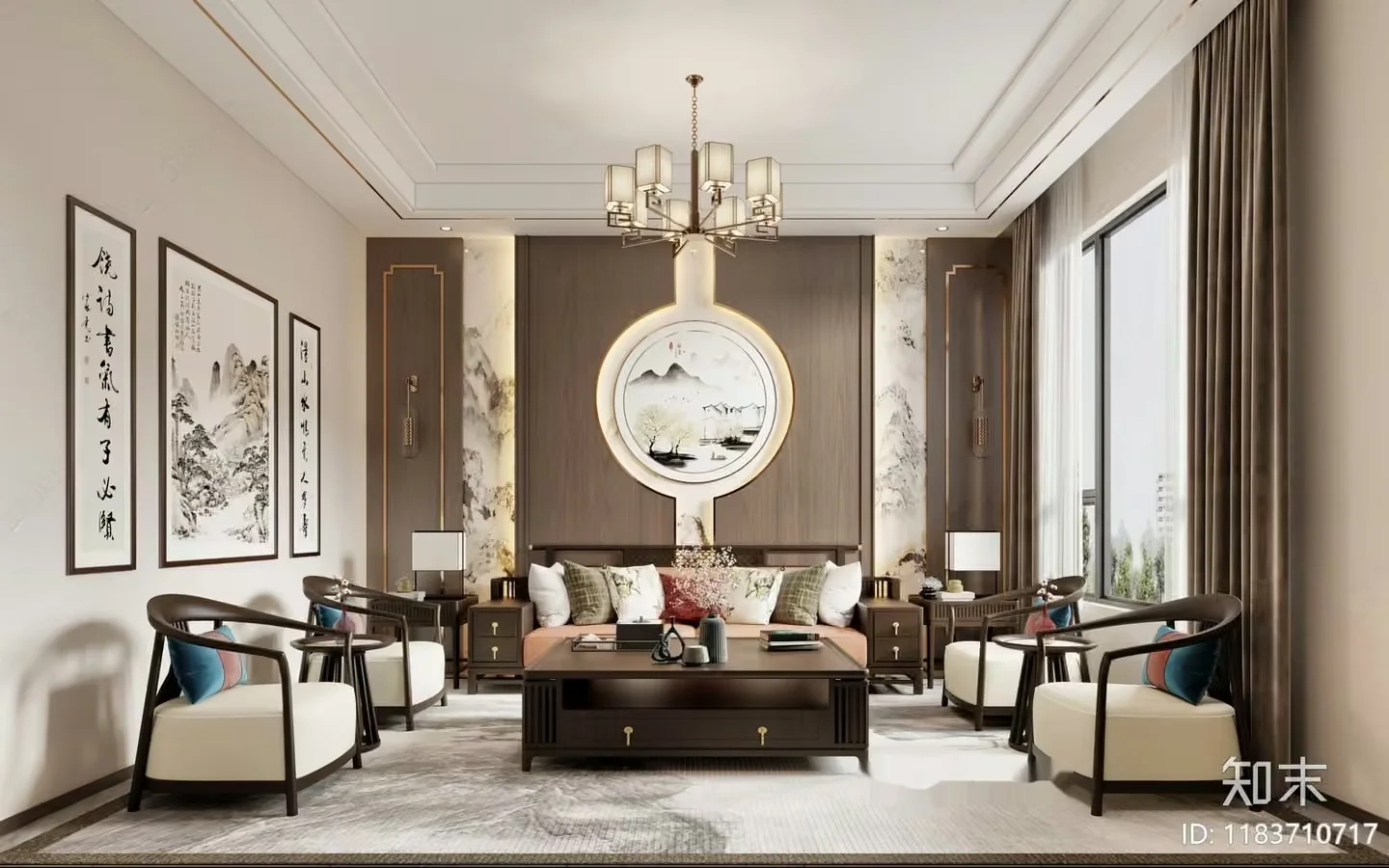 Modern Living Room 3D Model – 11550 – VRAY Render