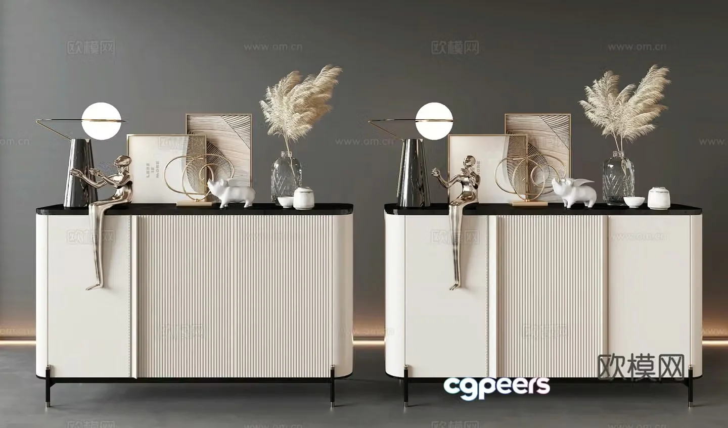 Modern side cabinet entrance cabinet 3D model
