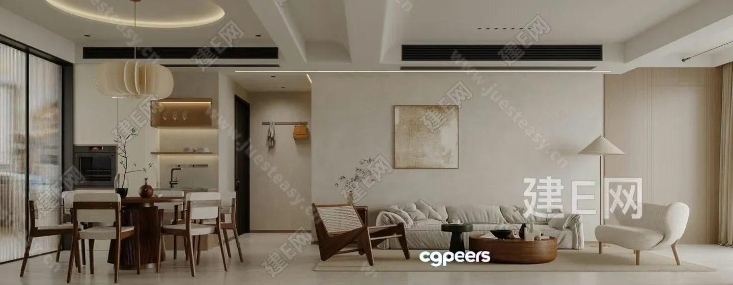 Modern Living Room 3D Model – 8842 – VRAY Render