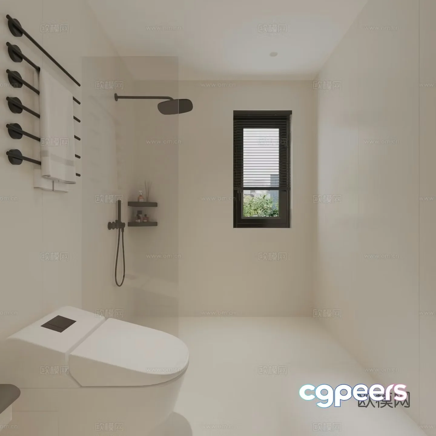 Modern minimalist bathroom 3d model