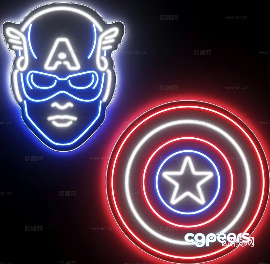 Neon lights decorative lights 3d model