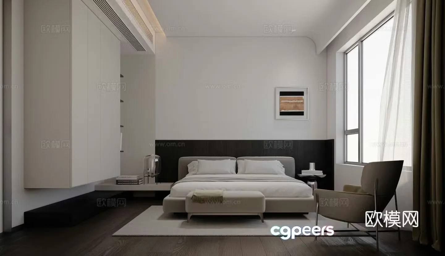 Modern bedroom master bedroom 3d model
