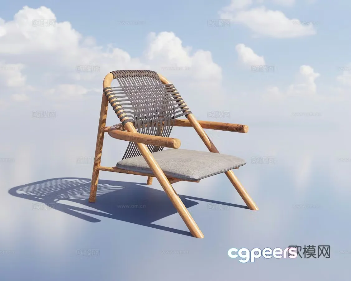 New Chinese style chair single chair dining chair 3d model