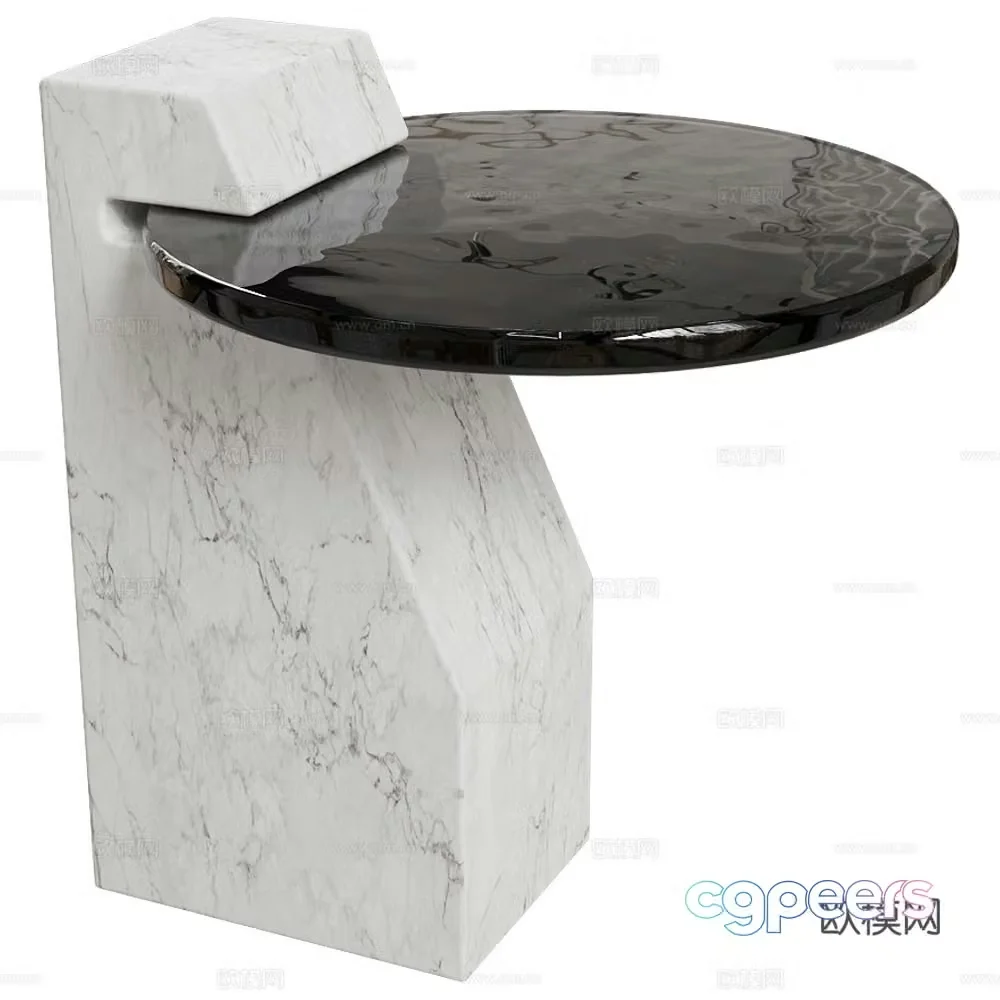 Baxter glass side table round side table 3d model