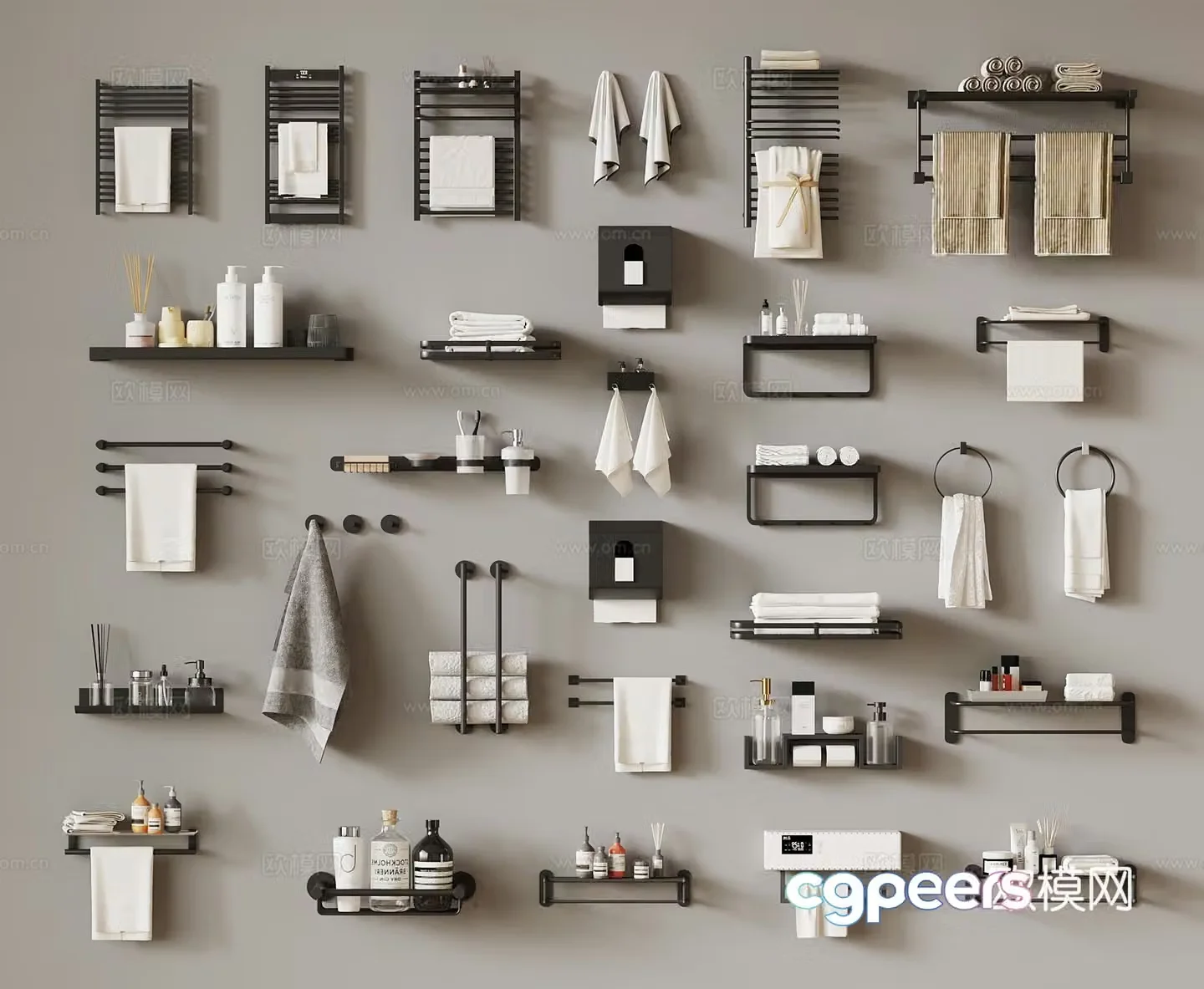 Bathroom small pieces Modern towel rack Storage rack Toilet supplies 3D model
